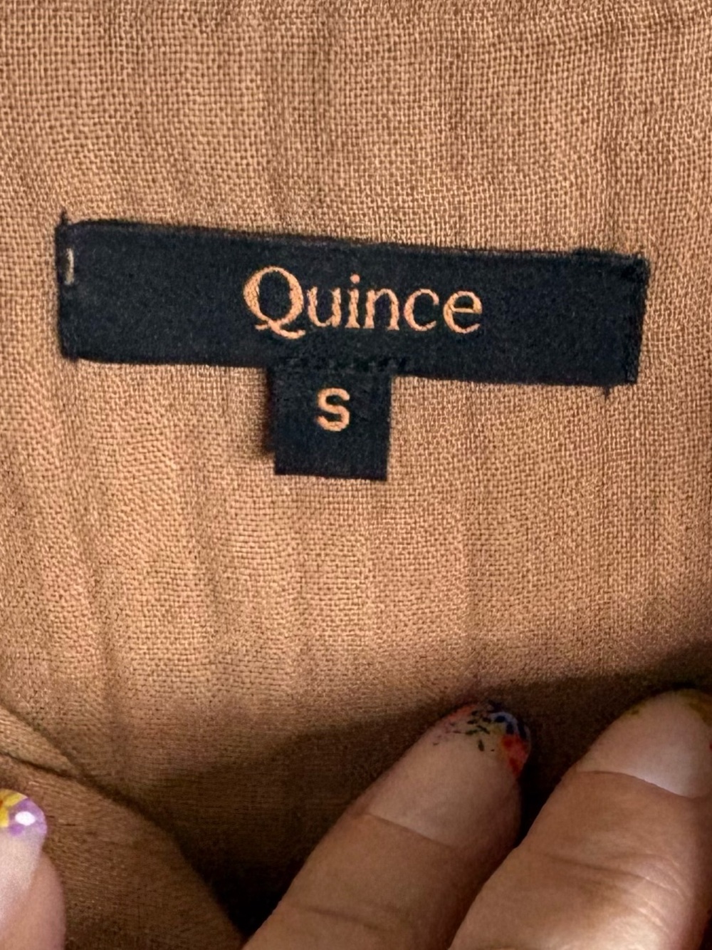 Quince Lightweight Gauze Short-Sleeve Blouse in Warm Brown - Picture 3 of 7